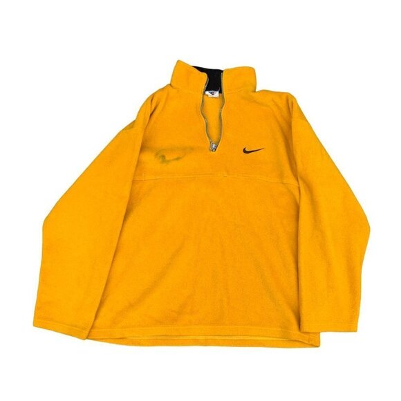 VINTAGE 90s White Tag Nike Fleece Quarter Zip Sweater Large DAMAGED - Picture 5 of 7